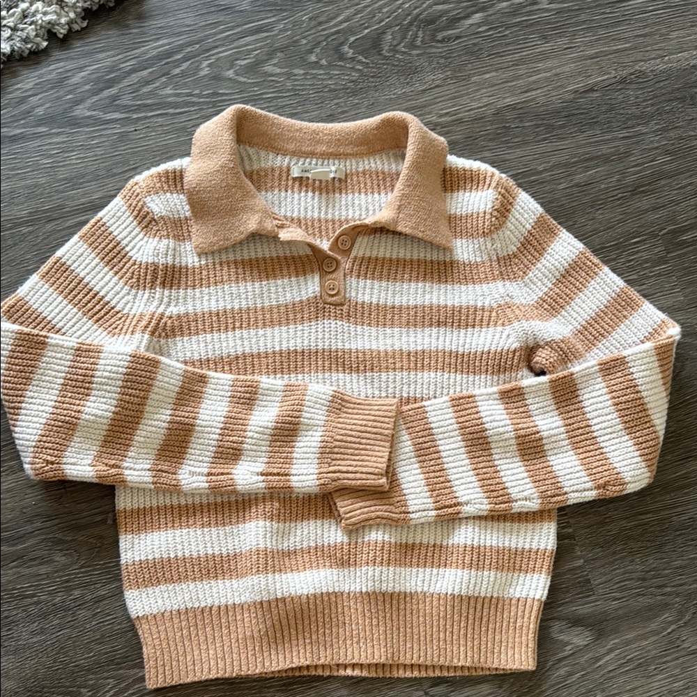 Cropped Collared Sweater